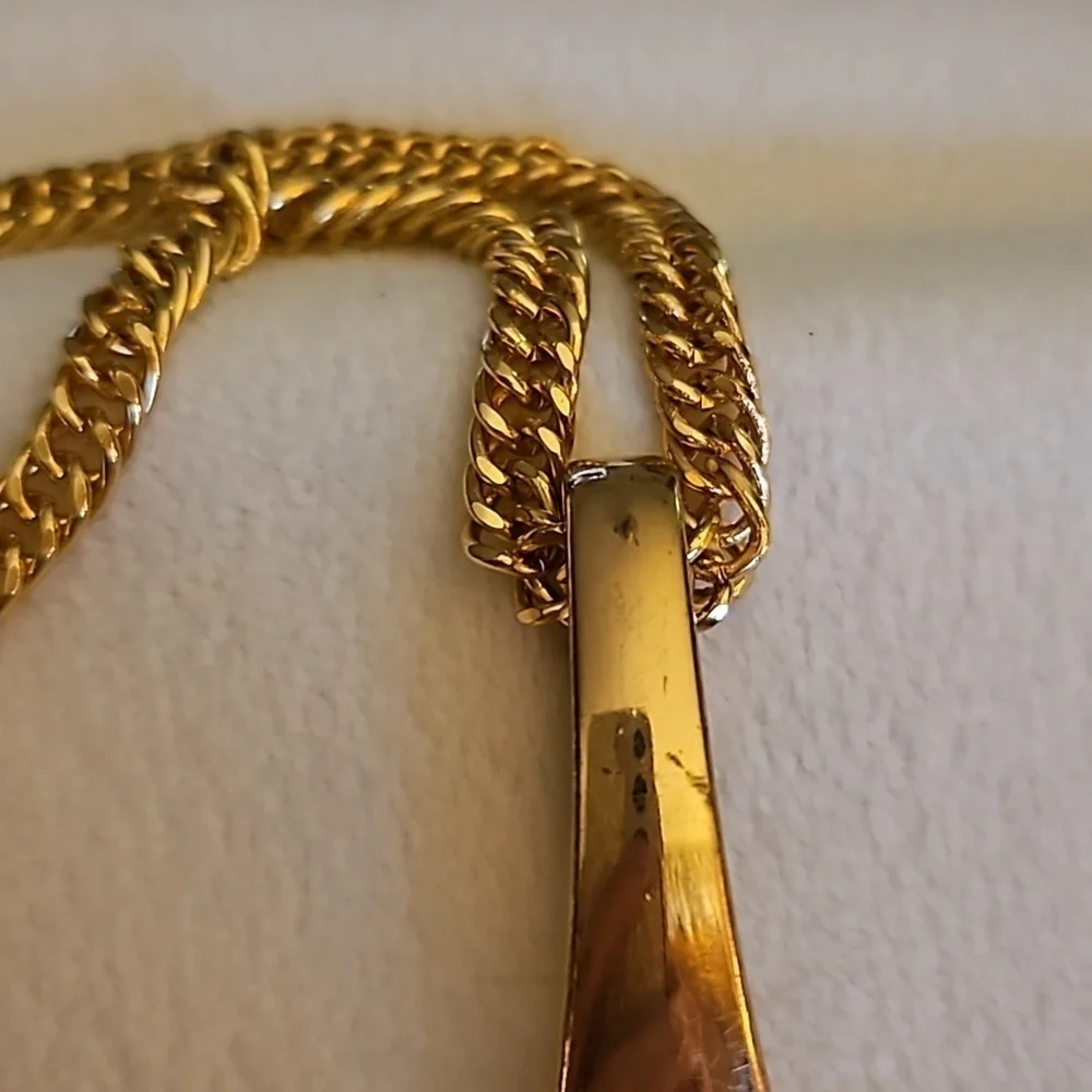 CATO Long Goldtone Tassel Chain Pendant Sweater Necklace